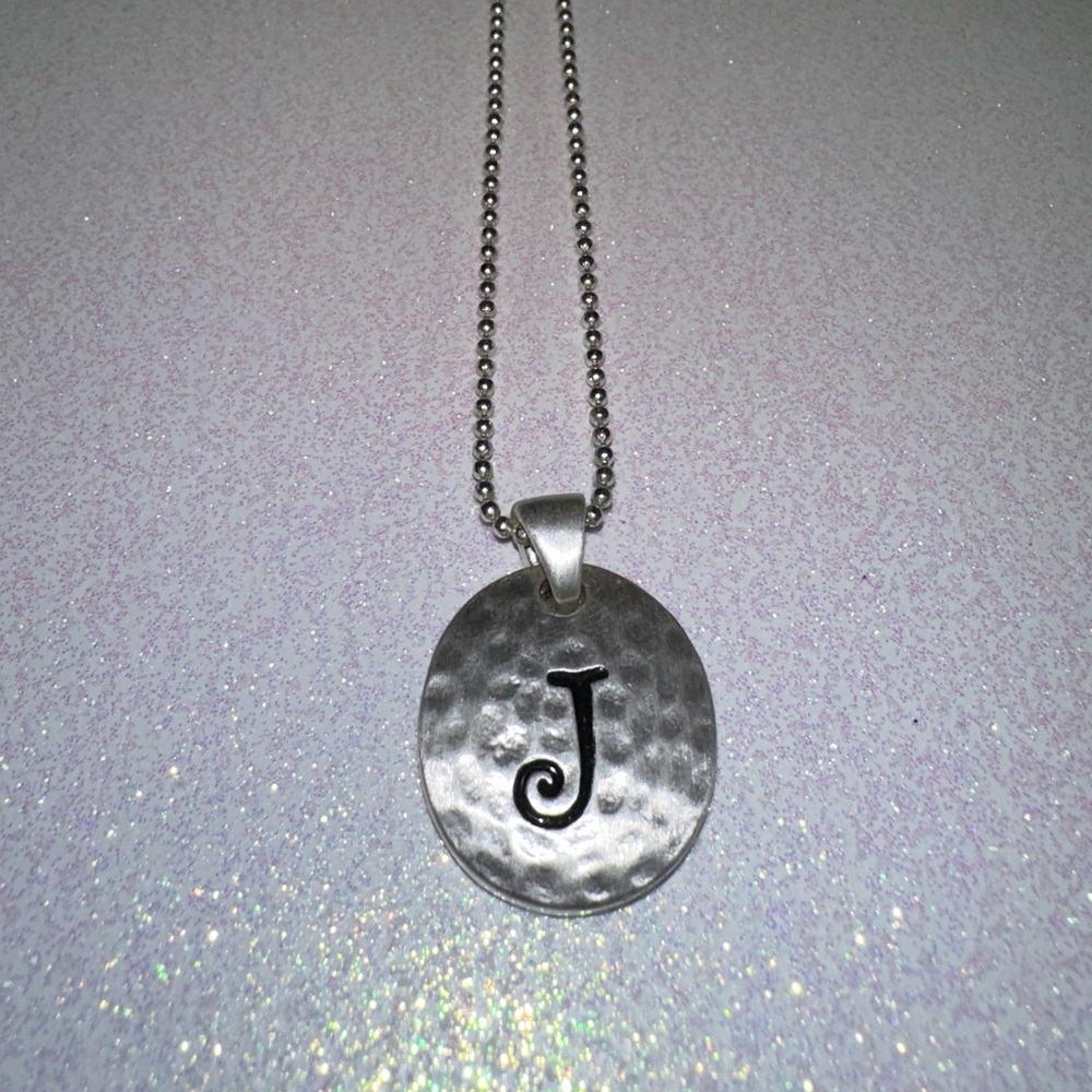 J Initial Silver necklace